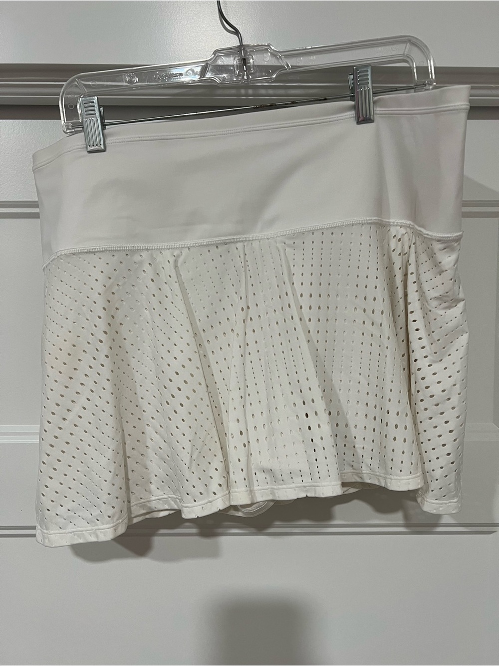Athleta White Perforated Skater Skirt
